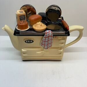 TEAPOTTERY BAKING DAY LARGE‎ AGA STYLE TEAPOT CREAM (MISSING LID)